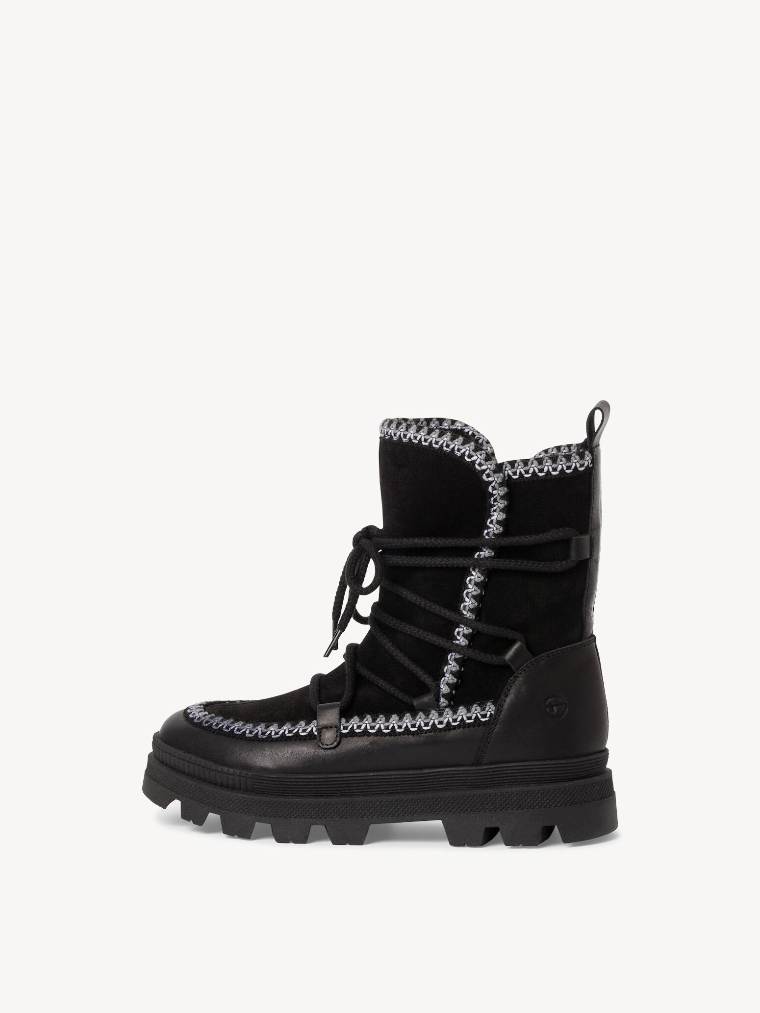 Bottine en cuir - noir doublure chaude