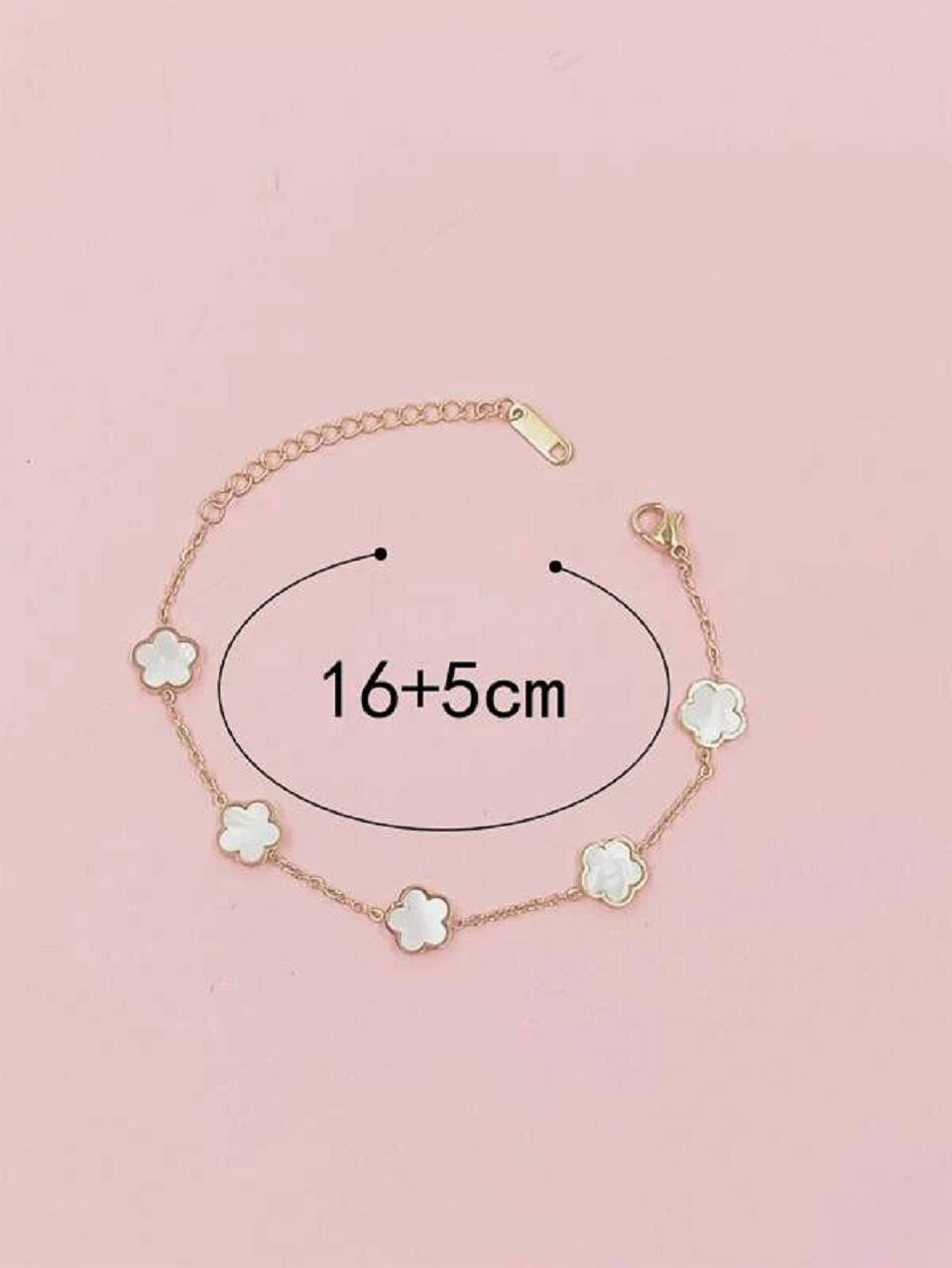 ENGELSINN Goldarmband Armband Blume Perlmutt Edelstahl Schmuck Gold inkl. Geschenkbox (1-tlg), Erweiterung zum Set - Beste Haltbarkeit