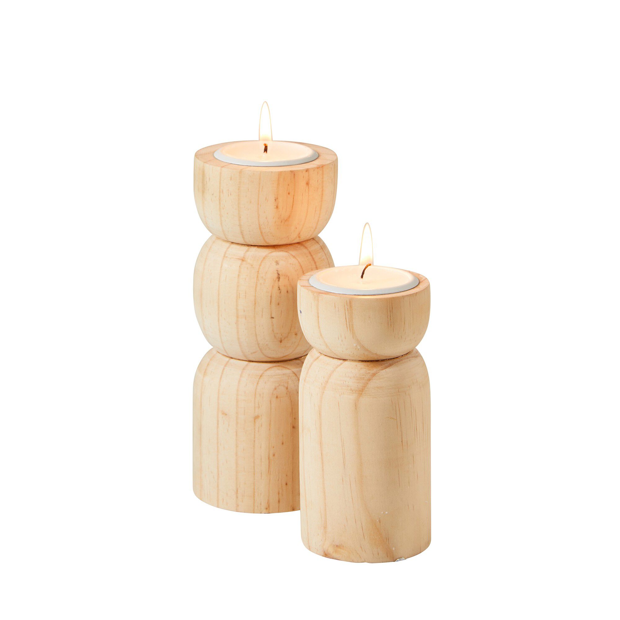 Porte bougie photophore en bois