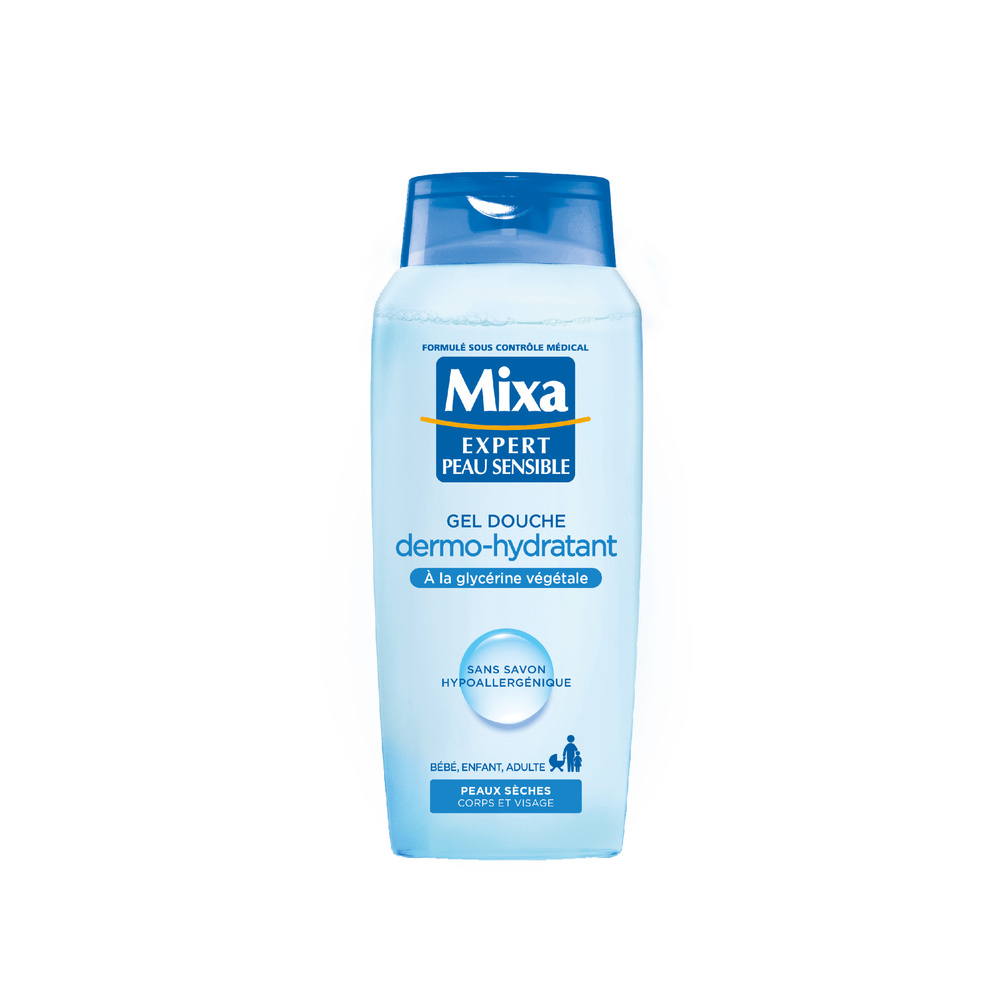 mixa Expert Peau Sensible Gel-douche dermo-hydratant à la glycérine végétale pour peaux sèches