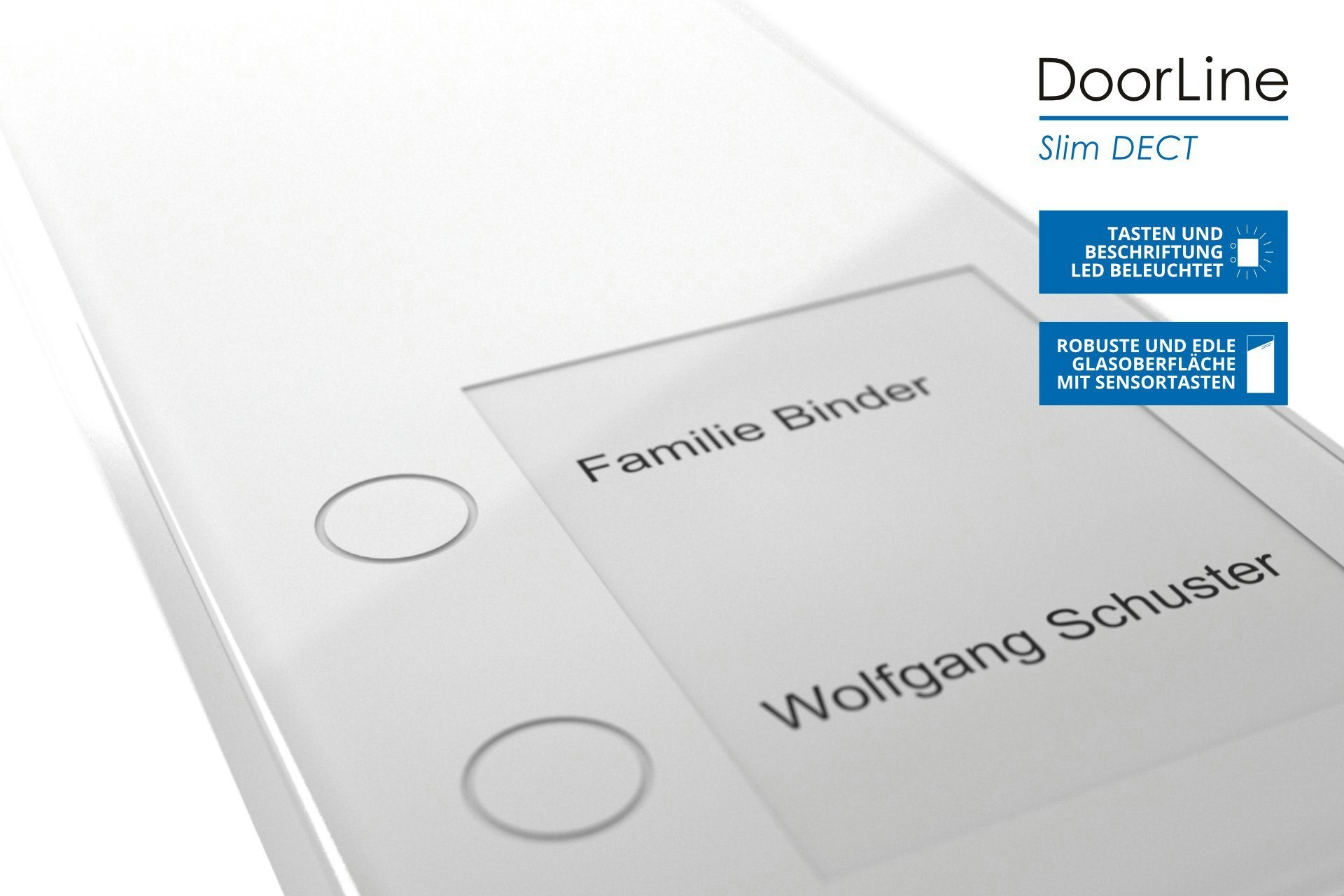 DoorLine Slim DECT Smart Home Türklingel (per Knopfdrück mit der AVM FRITZ!Box zur Tür-Sprechanlage gekoppelt)