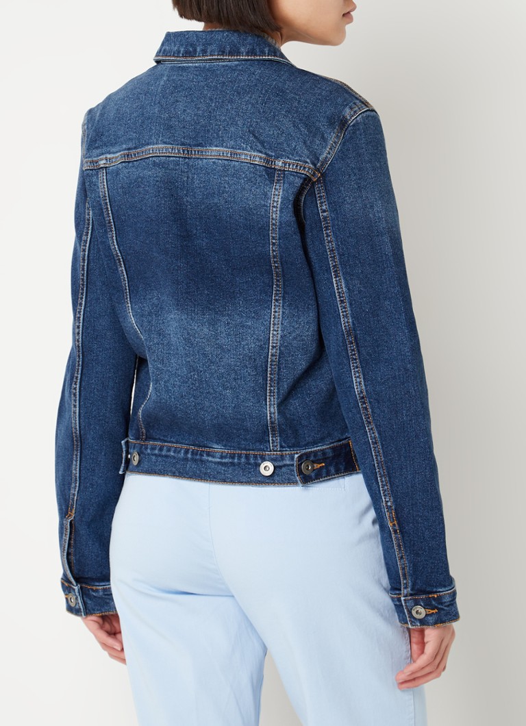 Jachetă din denim Benetton cu buzunare la piept