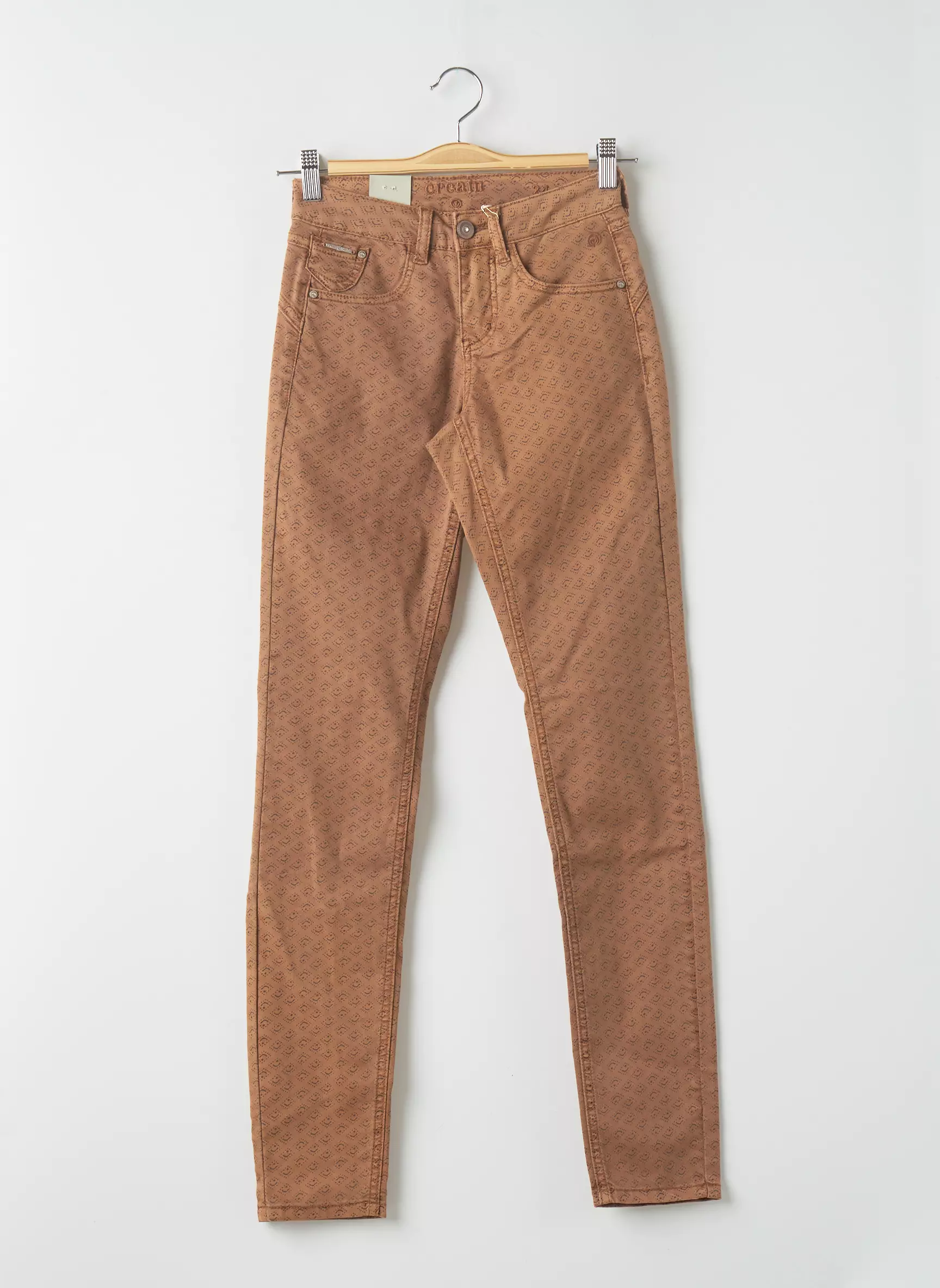 Cream Pantalons Slim Femme couleur marron