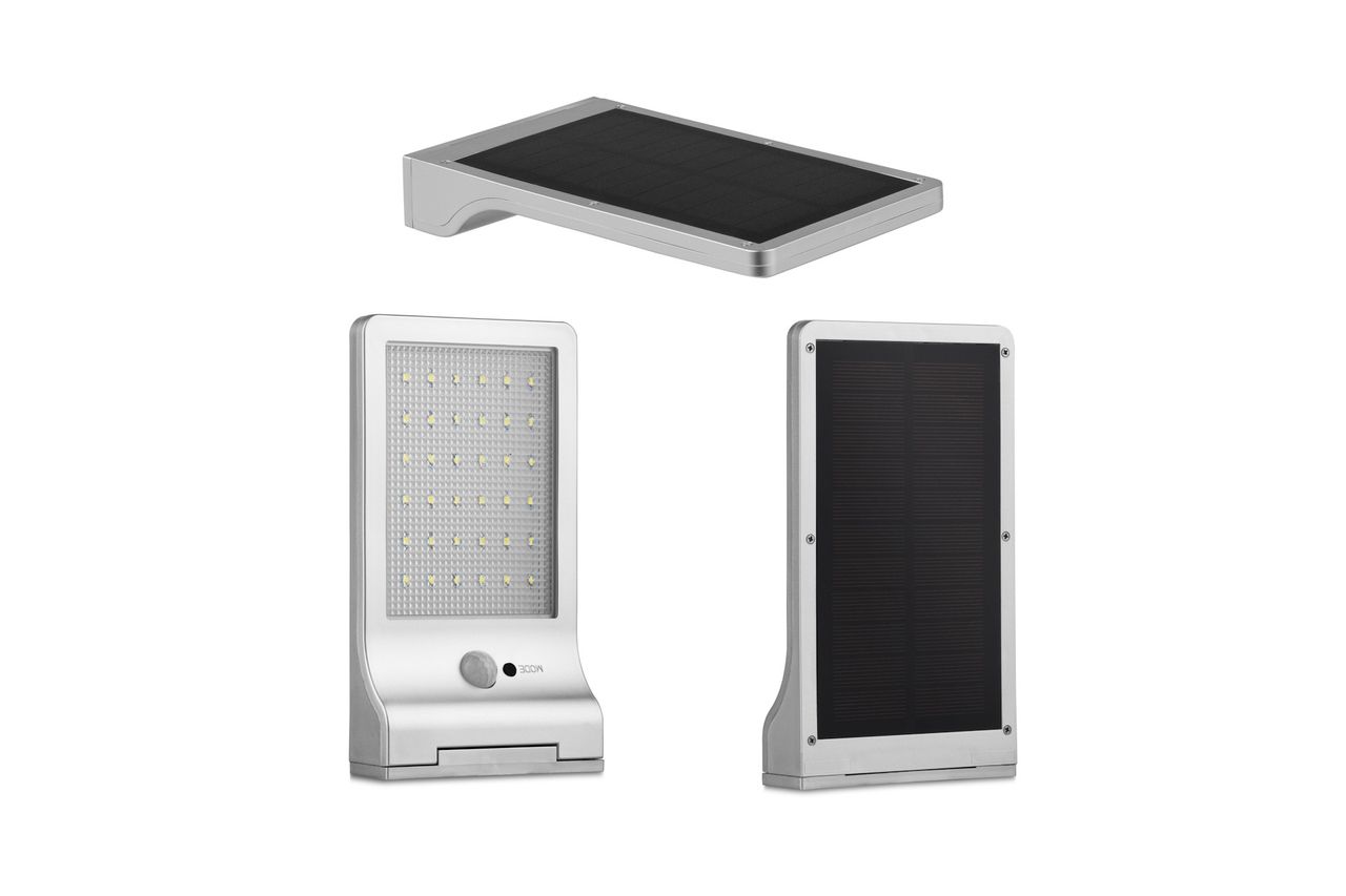 LED lovers Solar Wandleuchte Kansas Silber