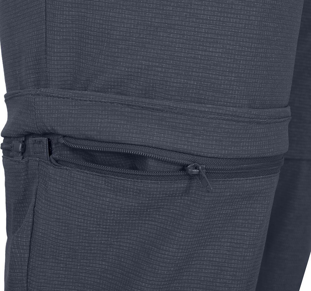 Bergson Zip-off-Hose LEBIKO Zipp-Off Herren Wanderhose, robust, elastisch, Normalgrößen, grau/blau
