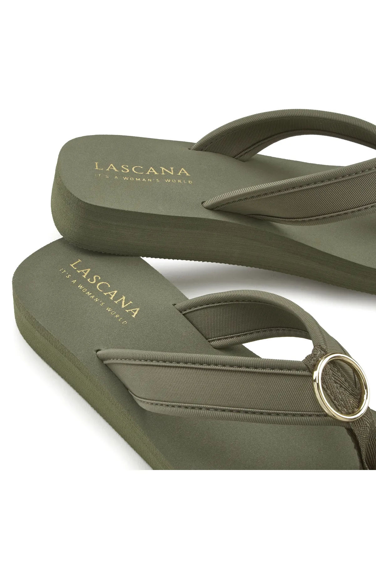 LASCANA  Sandalette - Grün - Flacher Absatz