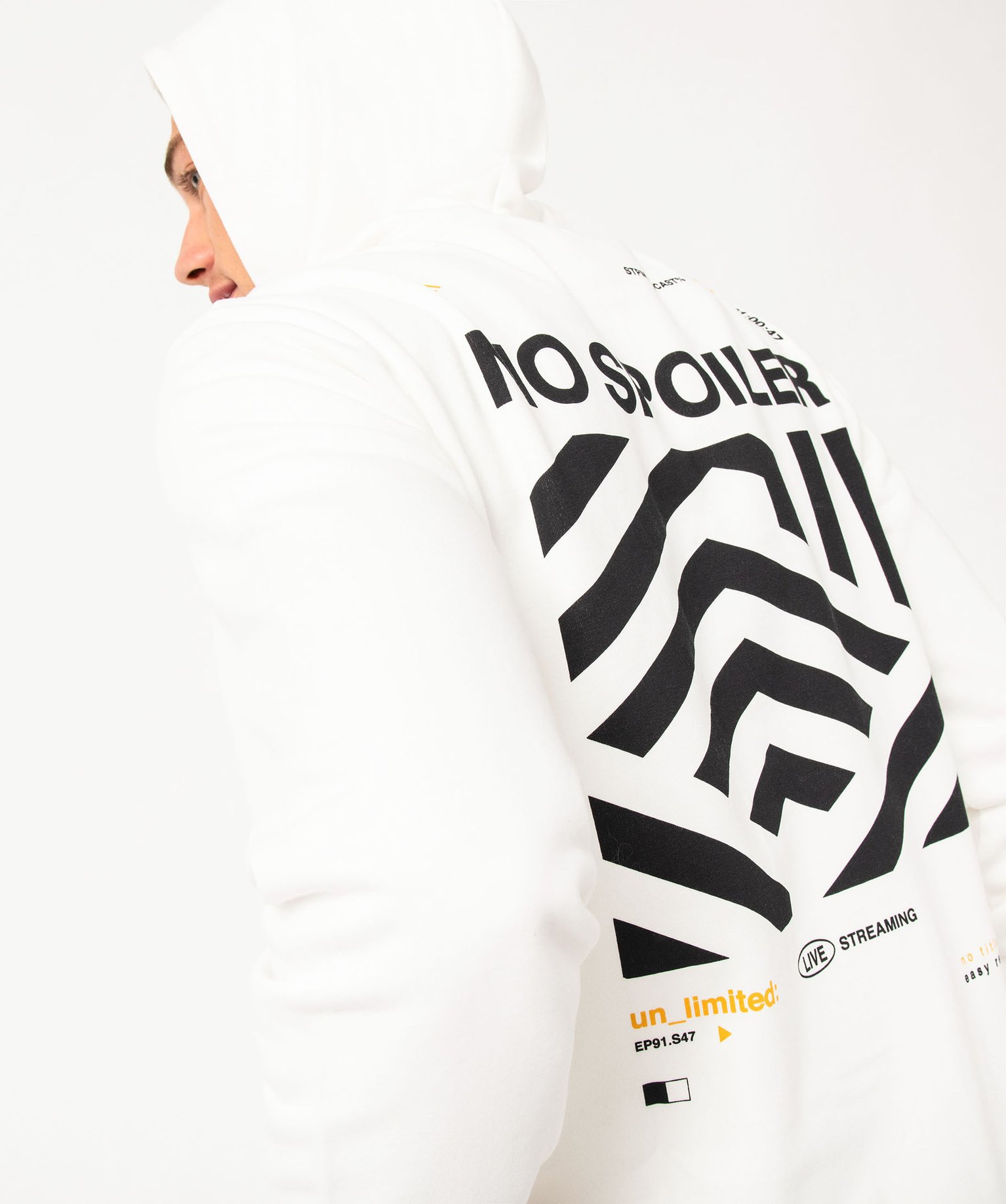 Sweat en molleton doux avec capuche homme blanc | GEMO