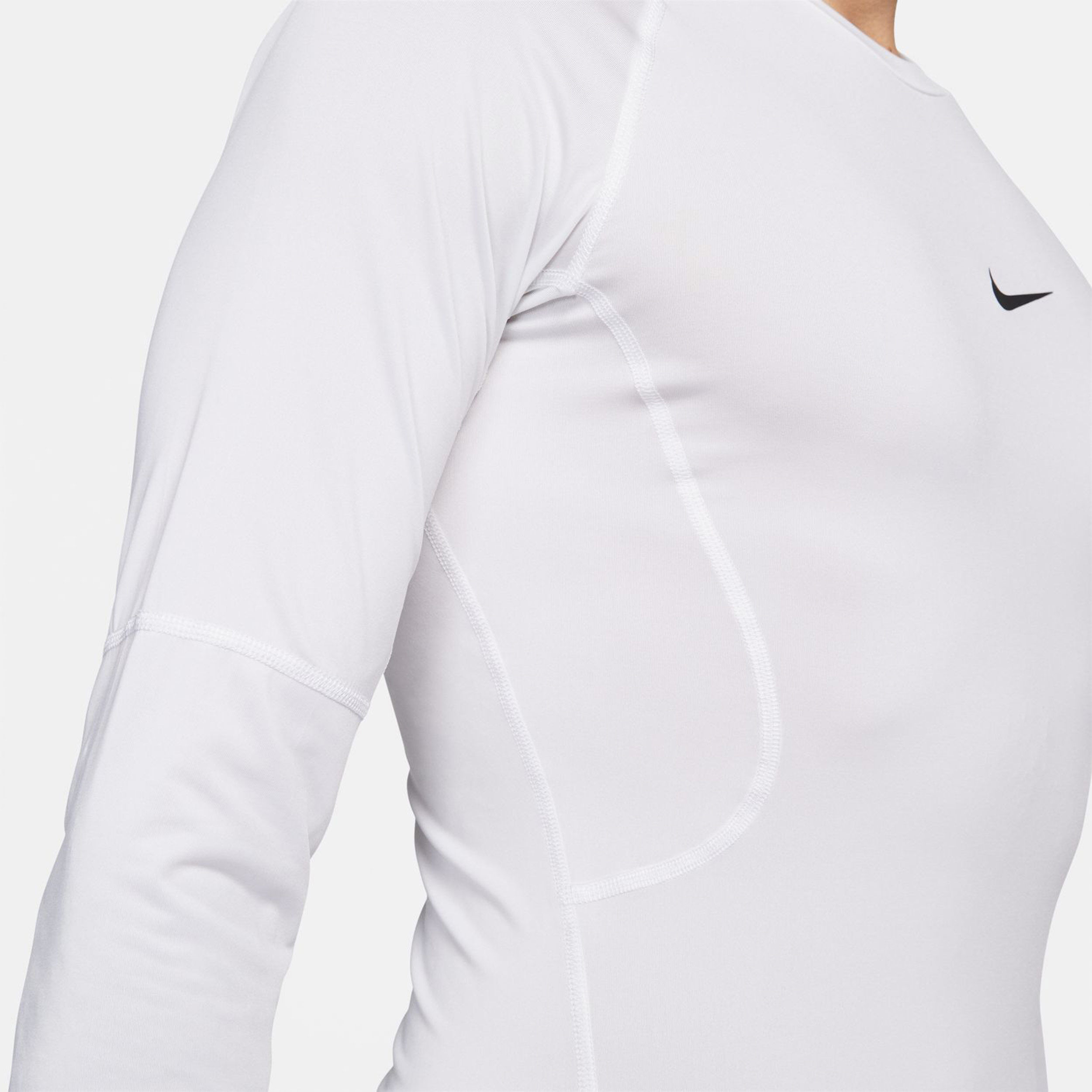 Dri-Fit Pro Tight Fitness Longsleeve Herren - Weiß, Schwarz
