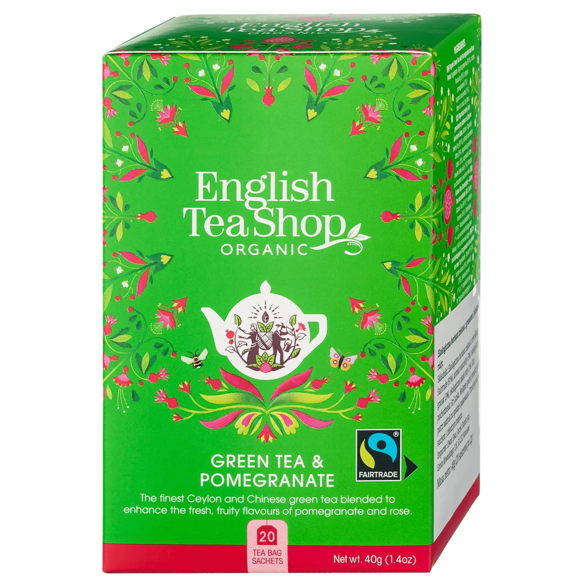 English Tea Shop Grøn te Granatæble, økologisk te 20 breve