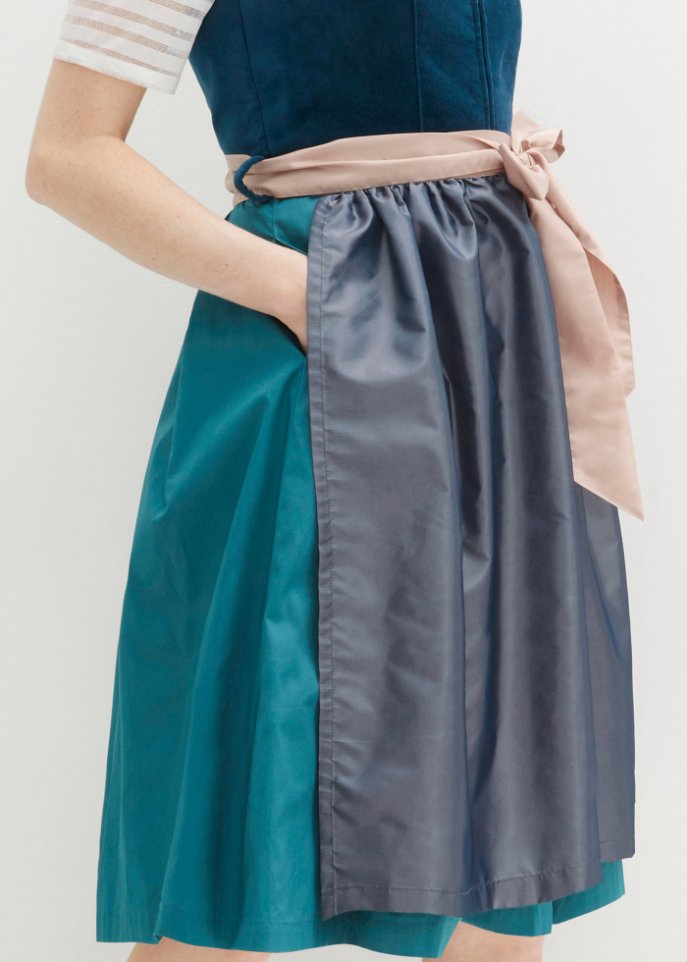 Dirndl mit Samt in Midilänge (2-tlg.Set)