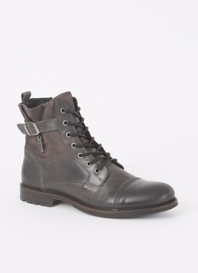 Stivaletti stringati in pelle con dettagli in camoscio di Dune London Call