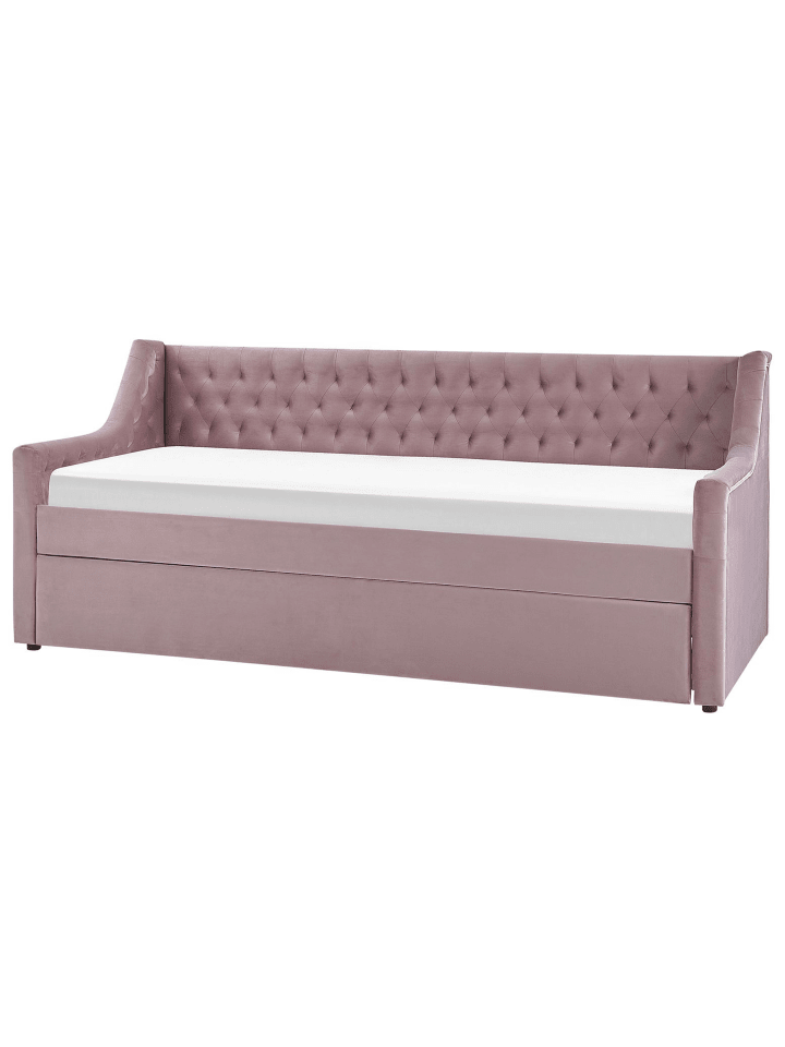 Beliani Tagesbett MONTARGIS in Rosa - (W) 91 x (H) 94 x (L) 219 cm günstig kaufen onesize