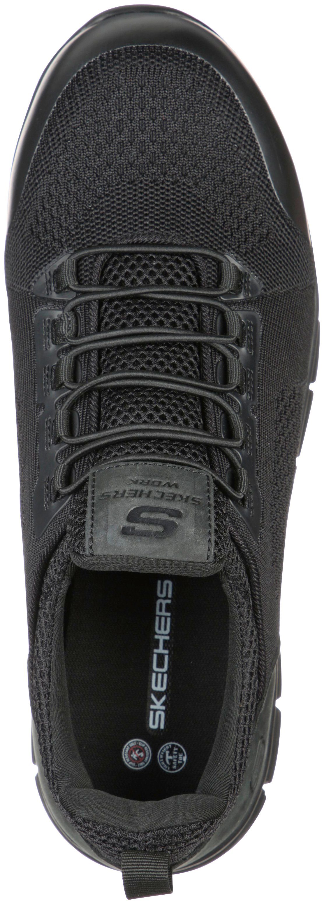 Skechers SYNERGY - OMAT Sicherheitsschuh S1 P ESD, Slip On mit Bungeeschnürung, durchtrittsicher, atmungsaktiv