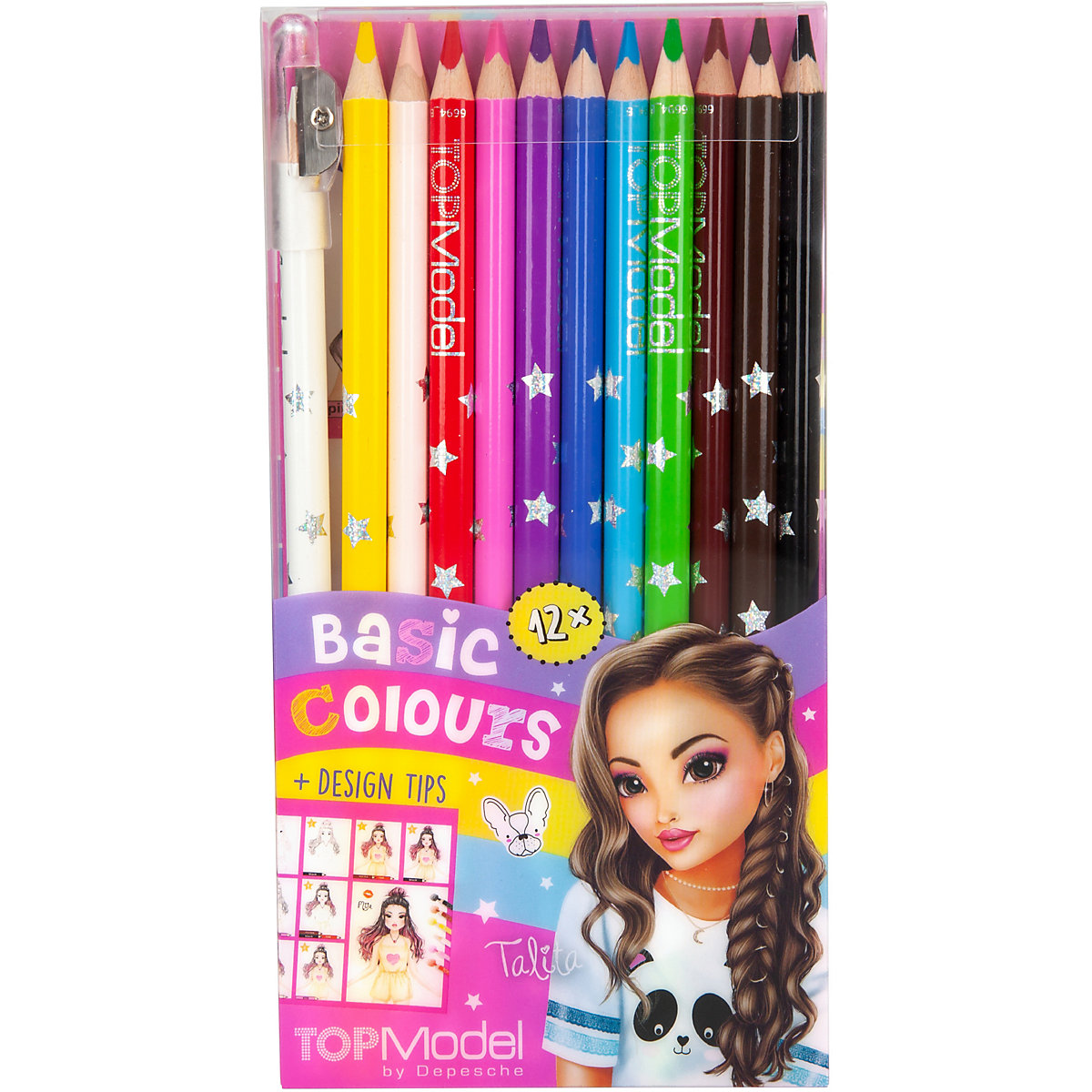 TOPModel Buntstifte Basic, 12 Farben, inkl. Spitzer & Malschule