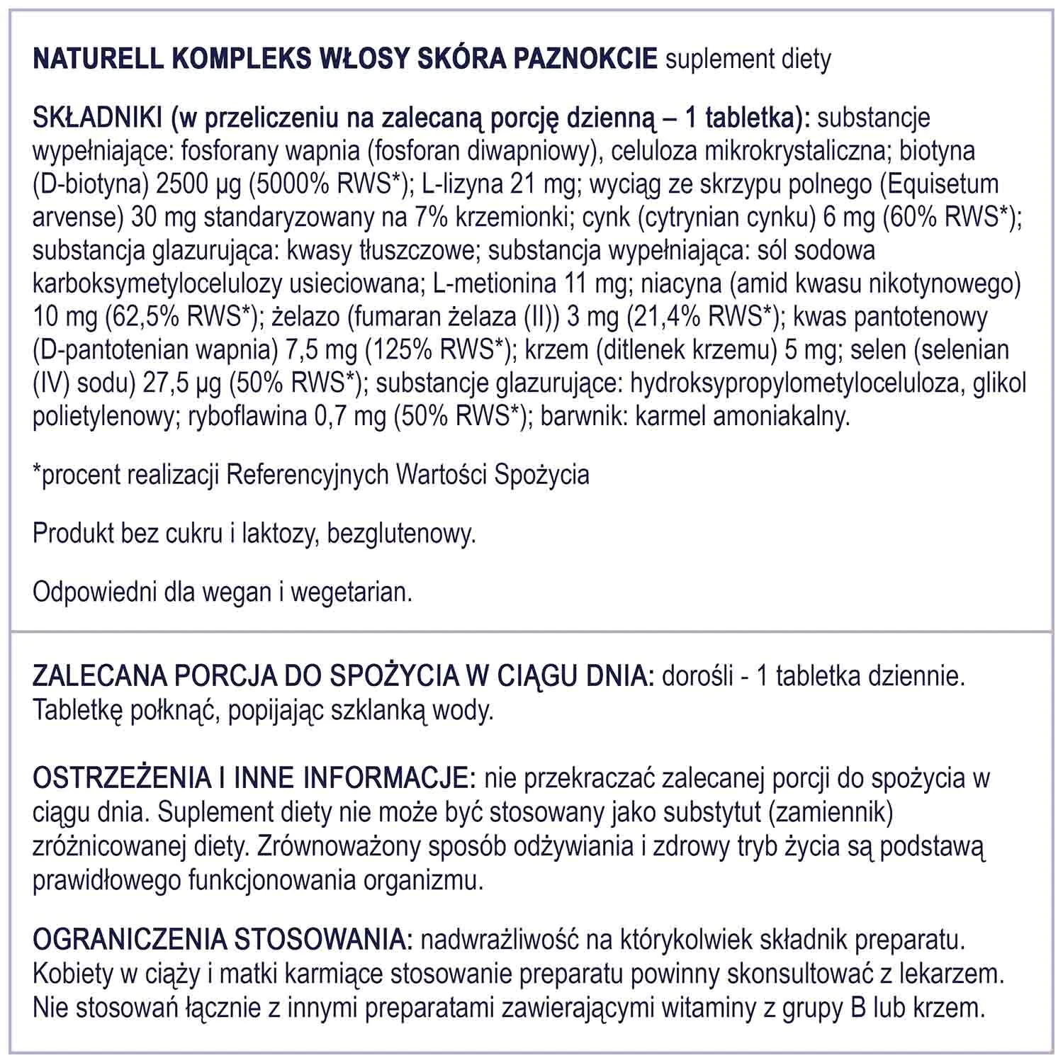 Naturell Complex Kosa Koža Nokti 120 tableta
