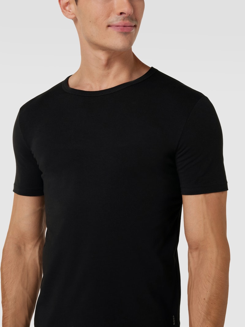 T-Shirt mit Label-Detail im 2er-Pack in schwarz