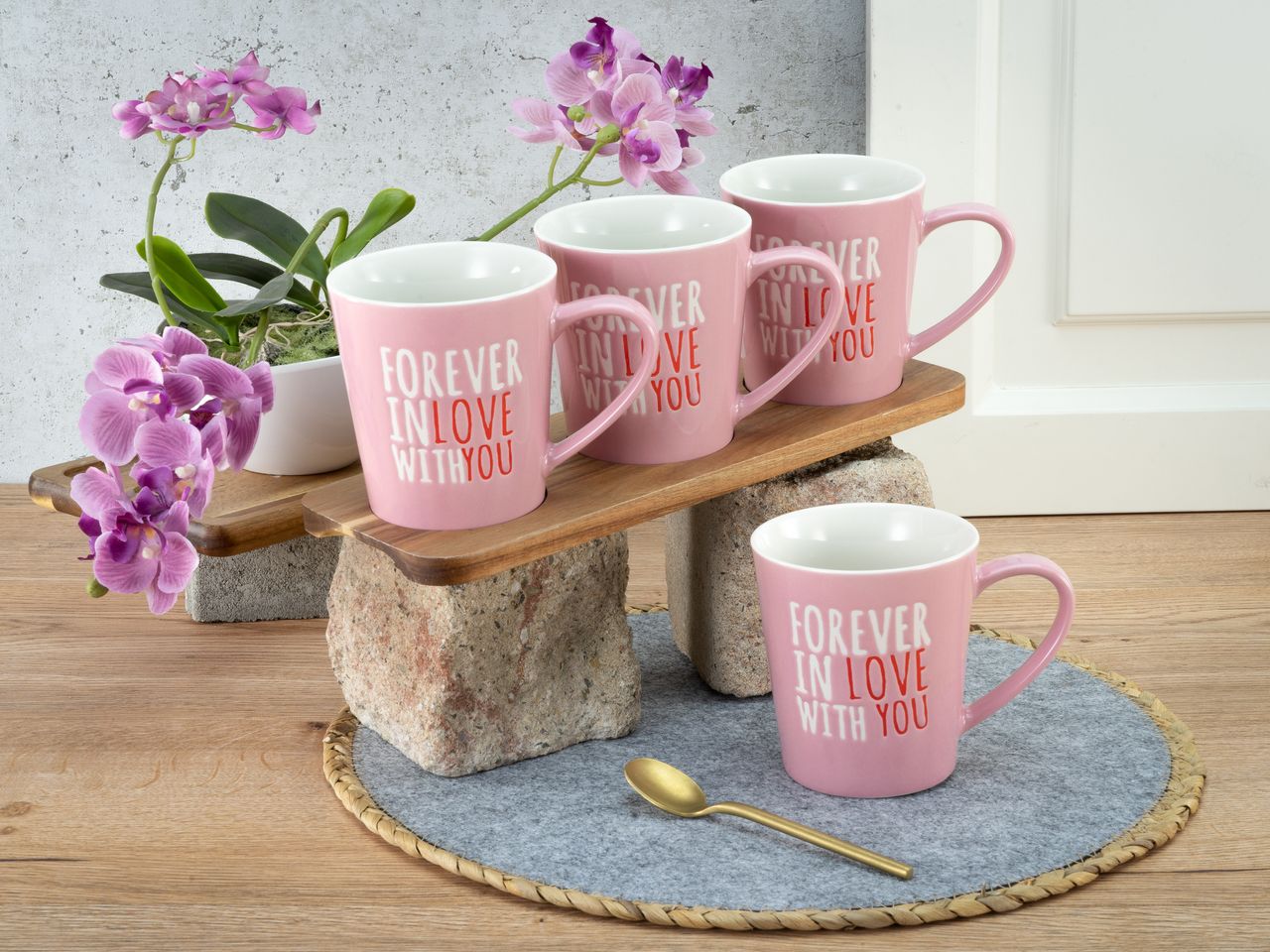 CreaTable LOVE COLLECTION 4er Kaffeebecher 42 cl