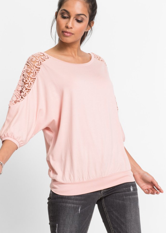 Oversize-Shirt mit Spitze
