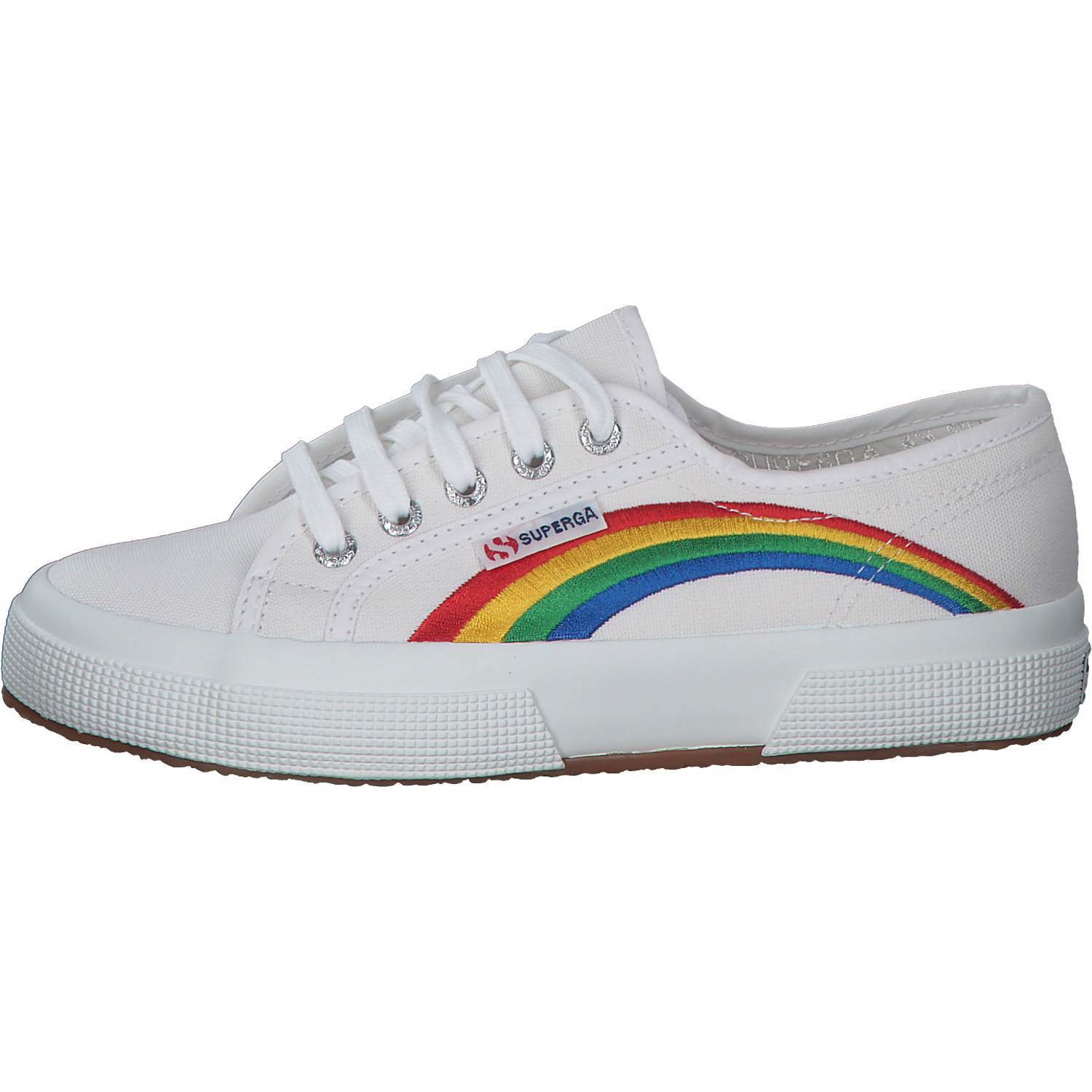 Superga 2750 Rainbow Embroidery S81281W, Sneakers Low, Damen, Weiß