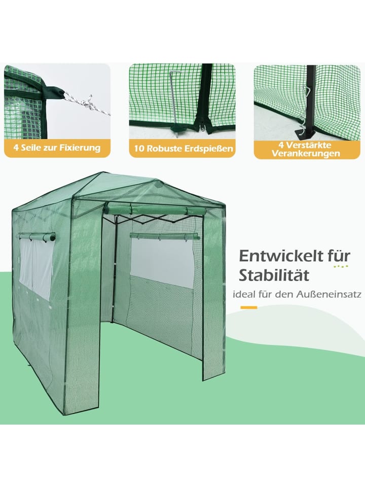 COSTWAY Pflanzenhaus 180x250x230cm in Grün günstig kaufen onesize