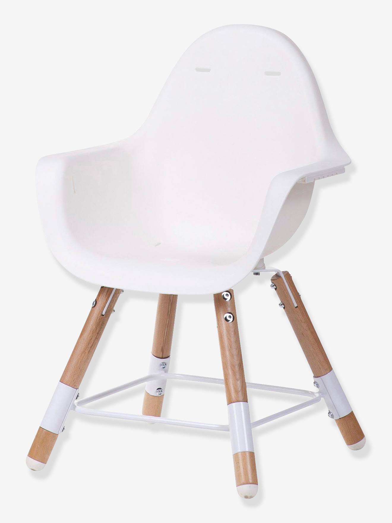 Chaise haute Evolu 2 CHILDHOME + coussin néoprène blanc/gris