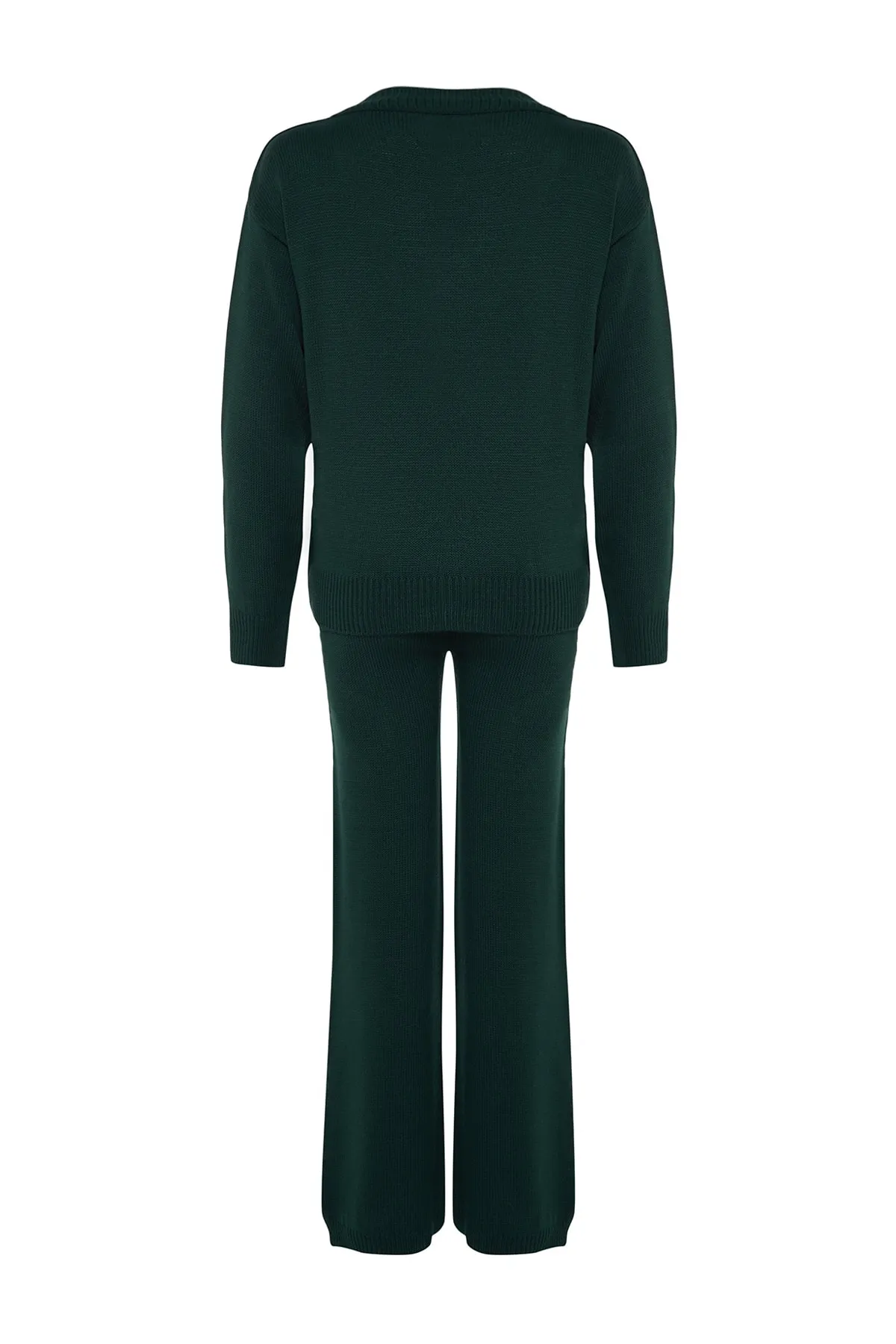 Trendyol Collection  Smaragdgrünes, weit geschnittenes Strickoberteil- und -unterteil-Set TWOAW24AU00008