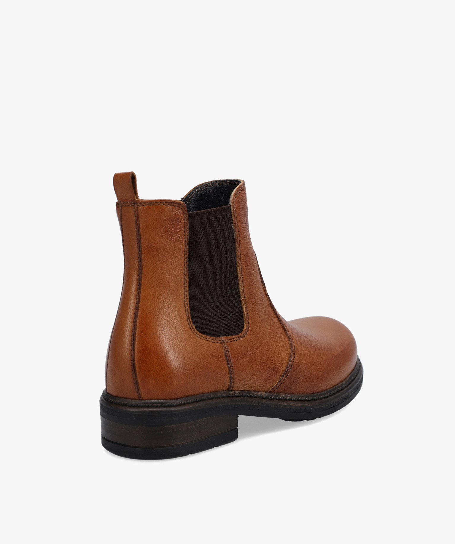 Boots fille style Chelsea unies dessus cuir - Tanéo camel | GEMO