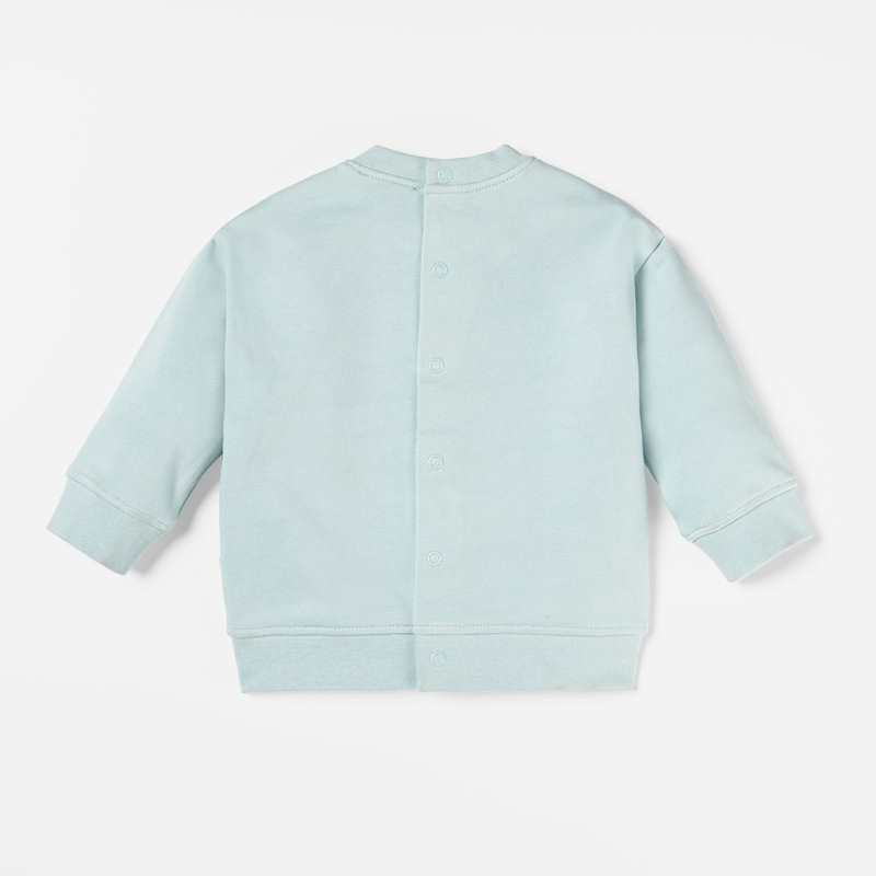 Sweat bébé garçon à maxi typo en coton recyclé bleu Catimini