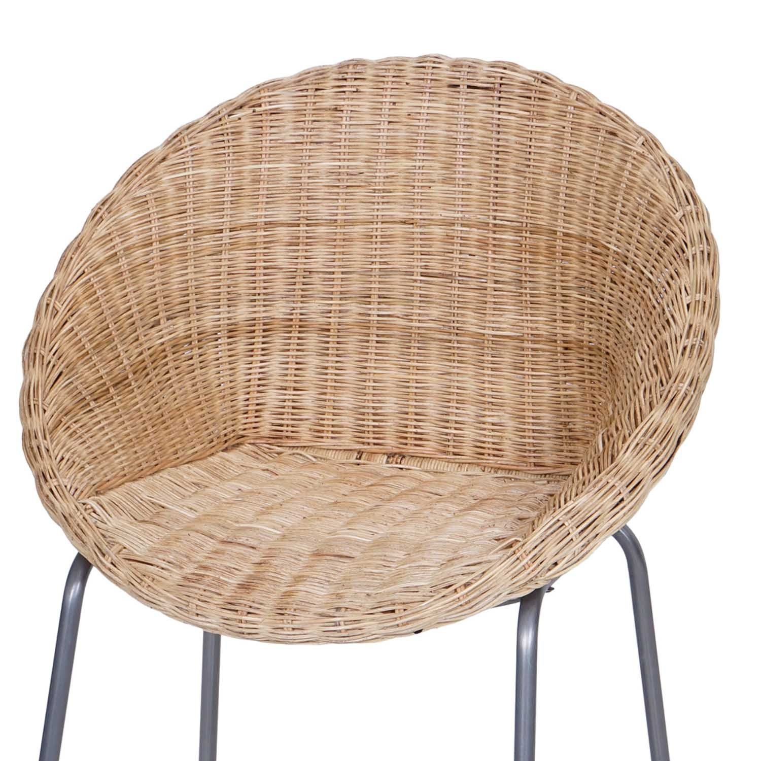 Casa Moro Rattanstuhl Runder Rattan Sessel Cintra Natur