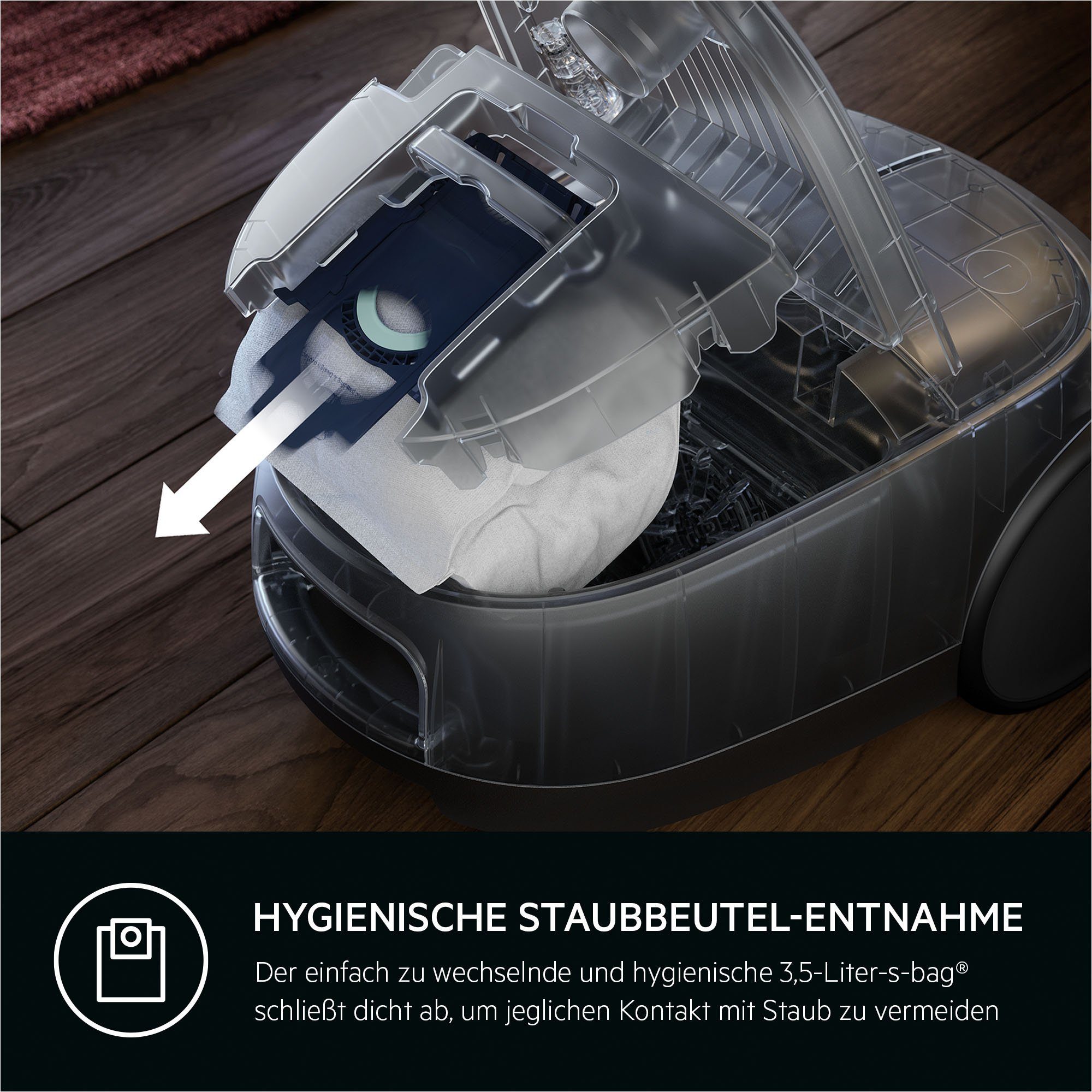 AEG Bodenstaubsauger CLEAN 6000 ÖKO (AB61C2ÖKO), 850 W, mit Beutel, hohe Saugleistung, inkl. Zusatzdüsen, 65 % Recyclingkunststoff