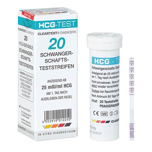 SCHWANGERSCHAFTSTESTSTREIFEN Cleartest Praxisp.  20 St  Teststreifen