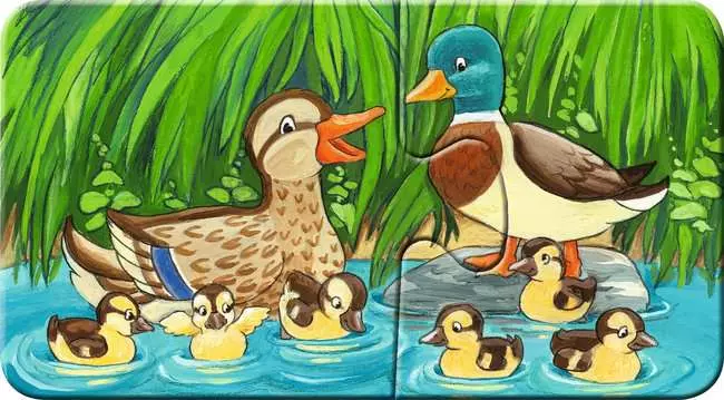 Kinderpuzzle ab 2 Jahren - Tierfamilien auf dem Bauernhof - 2 Teile