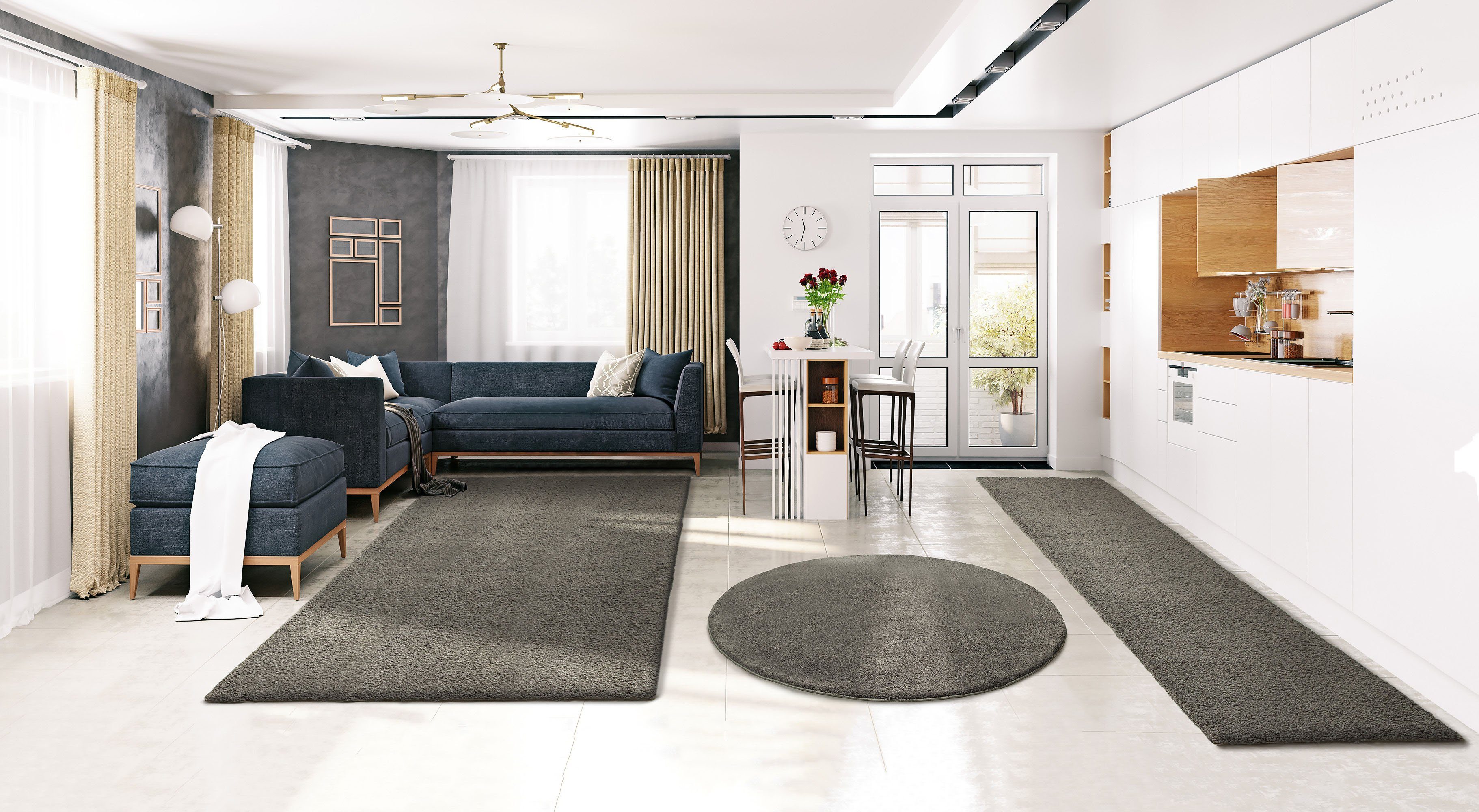 Hochflor-Teppich Vince, my home, rechteckig, Höhe: 31 mm, besonders weich durch Mikrofaser, extra flauschig
