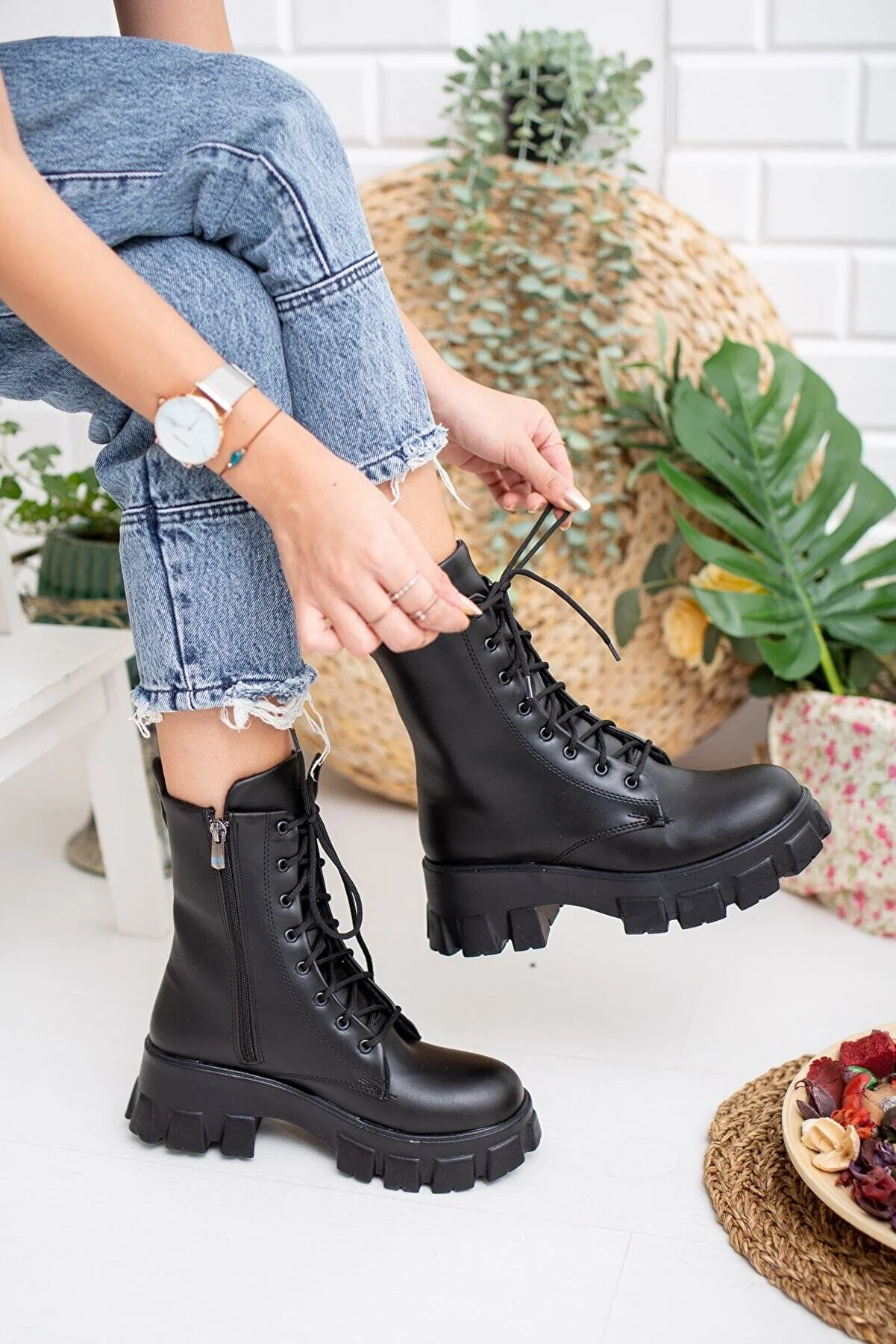 Moda Değirmeni  Schwarze Damenstiefel Bg1001-116-0002