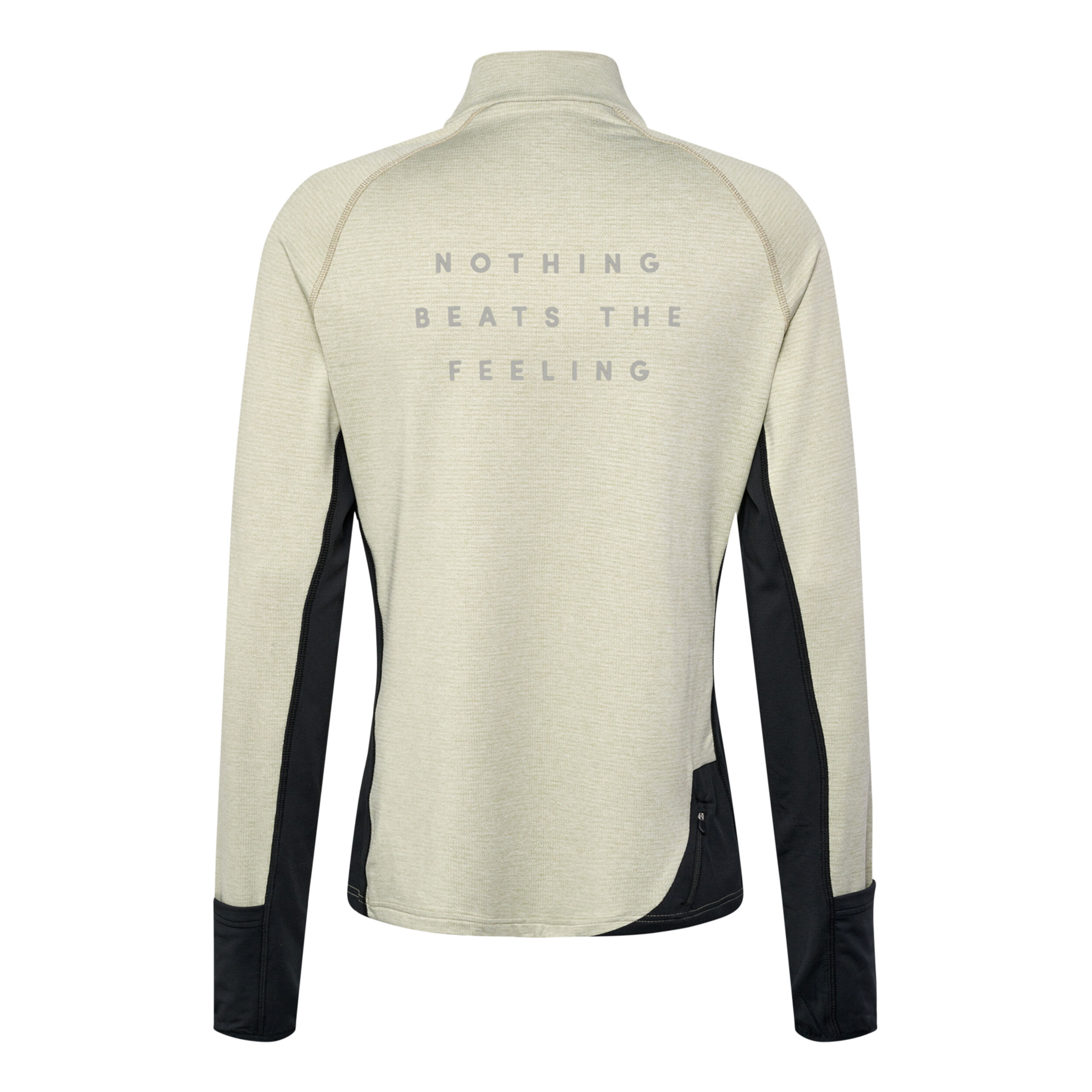 Mesa Half-Zip Lauftop Herren - Beige, Schwarz
