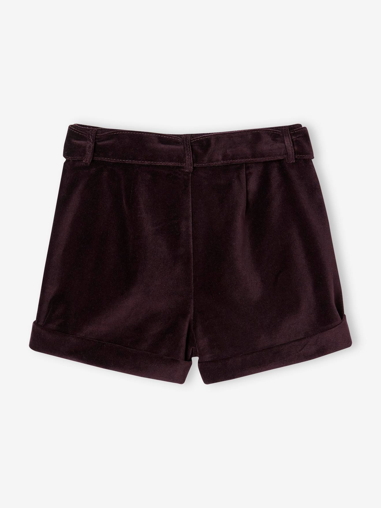 Vertbaudet Mädchen Shorts aus Samt - aubergine