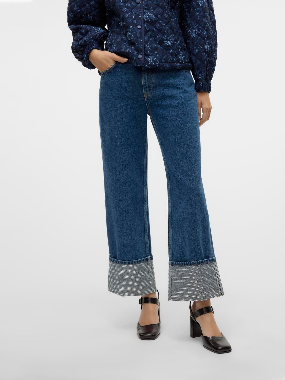 VMCHLOE Hohe Taille Weiter Beinschnitt Jeans