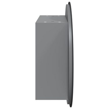 vidaXL Badezimmerspiegelschrank Badezimmerschrank mit Rundem Spiegel & LED Grau 40x40x17,5 cm (1-St)