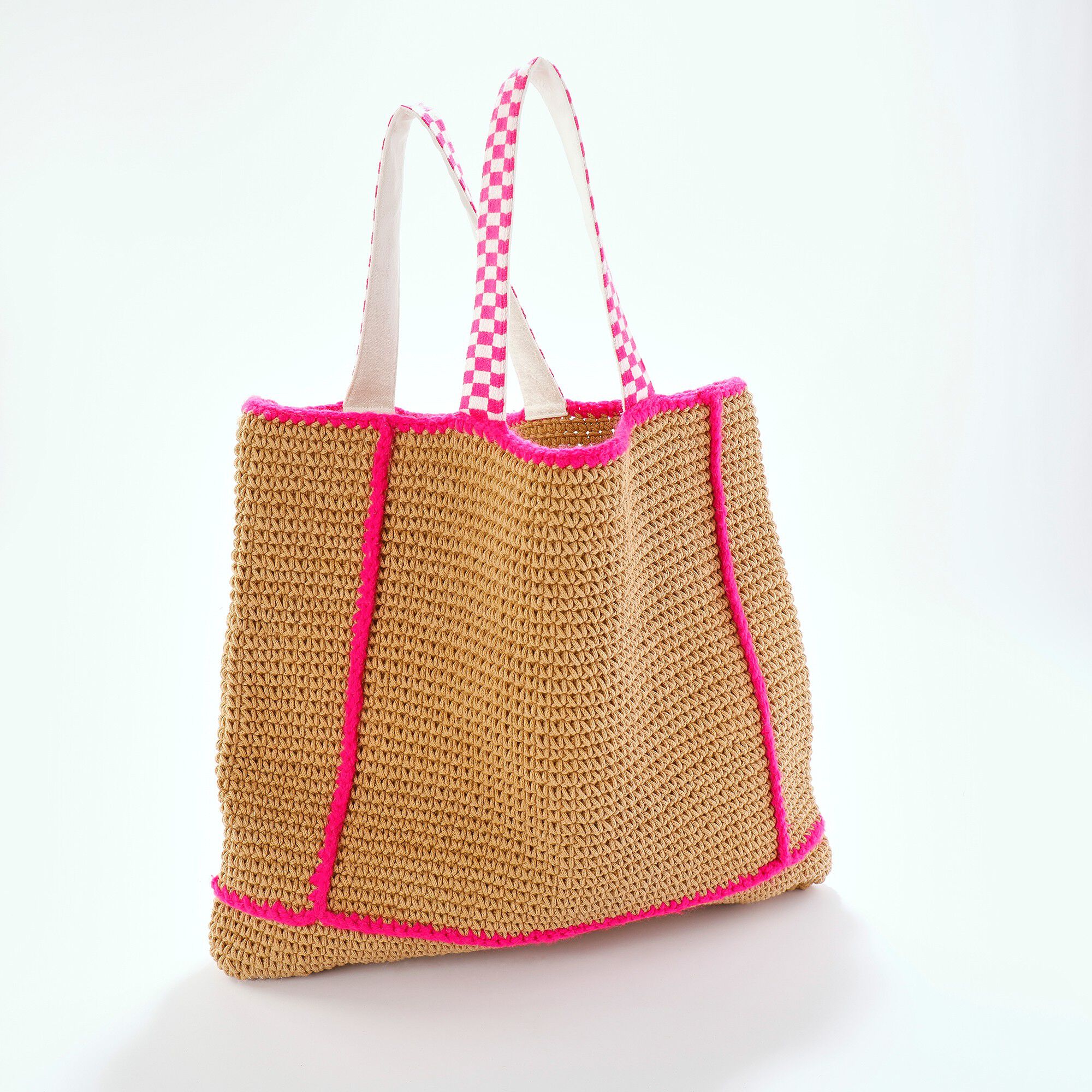 Sac cabas effet crochet finitions contrastées