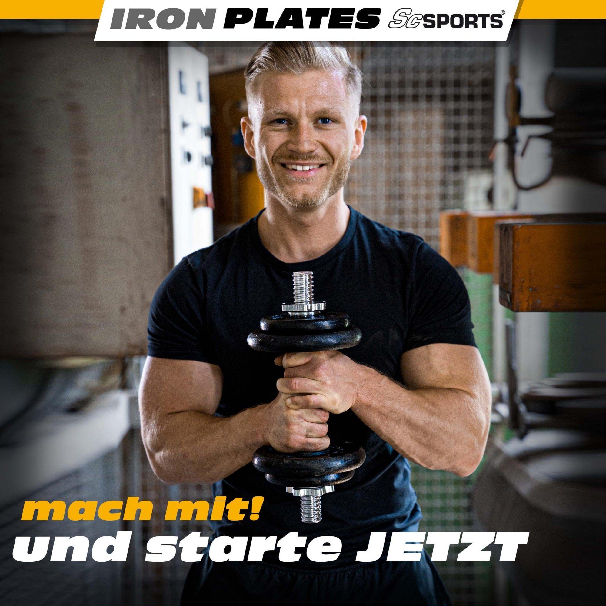 ScSPORTS® Hantelscheiben Set 27,5 kg 30/31mm Gusseisen Gewichtsscheiben Gewichte, (10002528-tlg)