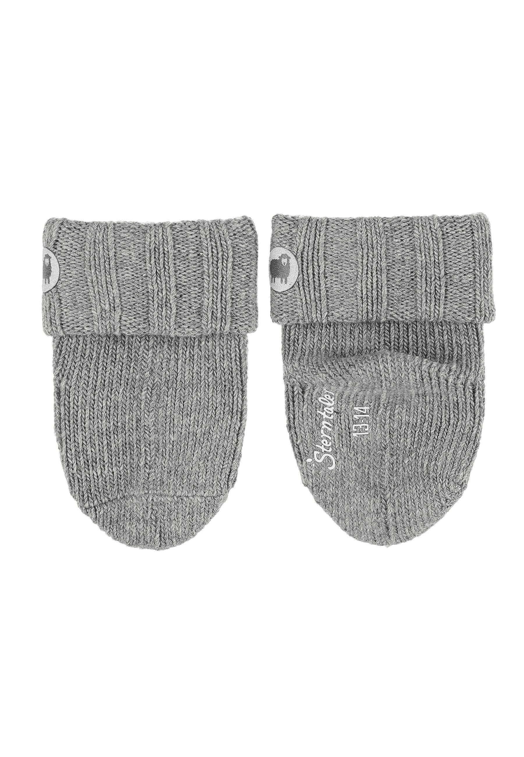Babysocken uni, mit Wolle und Applikation Schaf