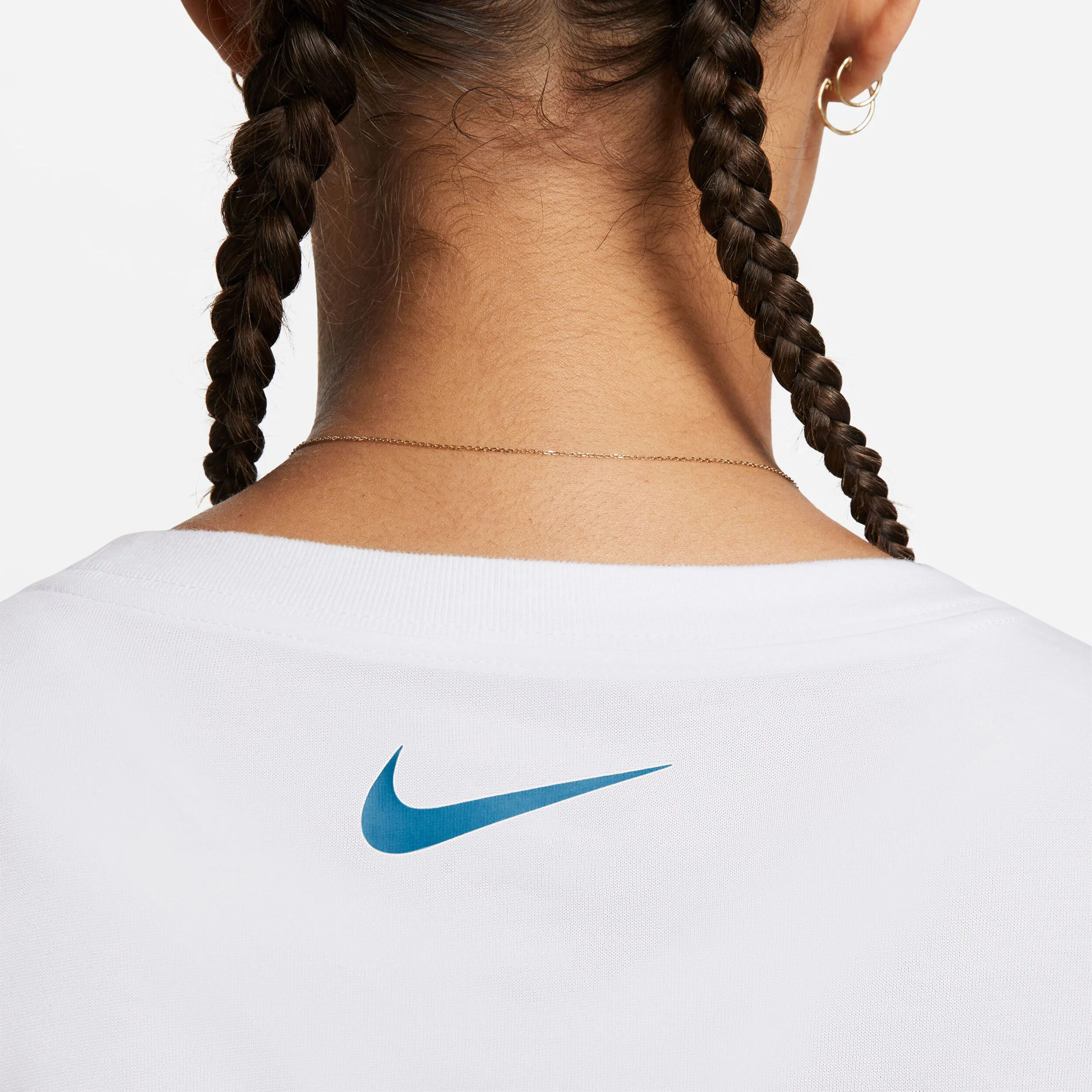 Dri-Fit Court Slam Cropped Longsleeve Damen - Weiß, Mehrfarbig