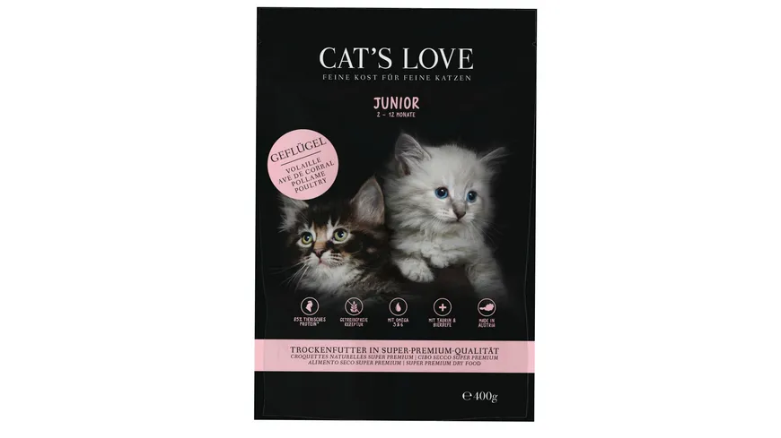 Cat's Love Trockenfutter Junior Geflügel 400 g