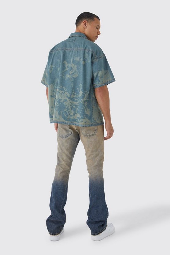 Tall Slim-Fit Schlagjeans mit Farbverlauf