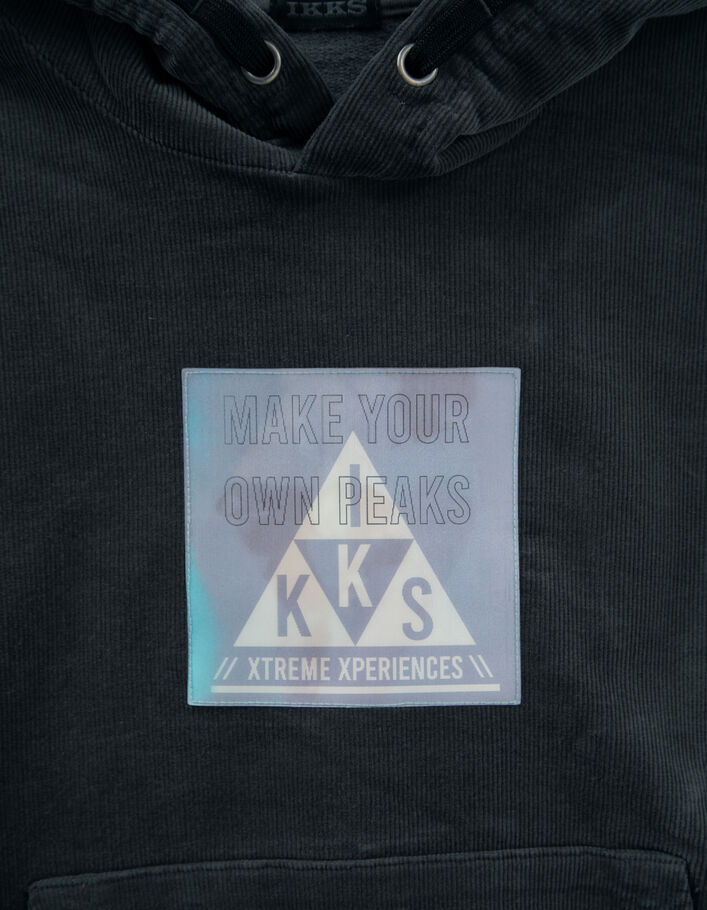 Sweat gris velours milleraies visuel lenticulaire garçon