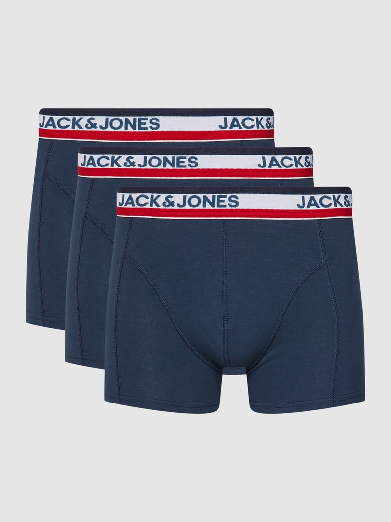 Trunks mit elastischem Logo-Bund im 3er-Pack in dunkelblau