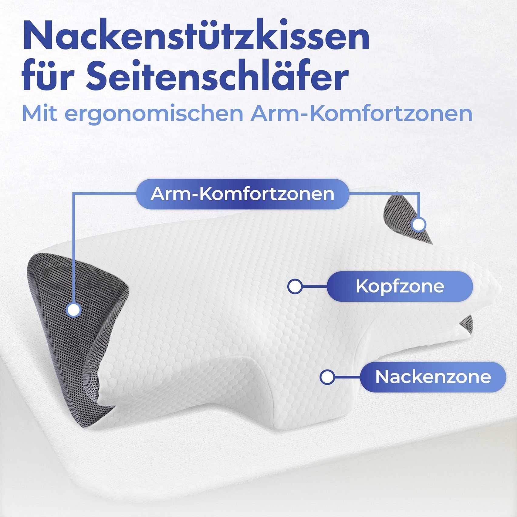 WENKO Seitenschläferkissen Seitenschläferkissen, WENKO Seitenschläferkissen VISCO (BHT 60x13.50x36 cm) BHT 60x13.50x36