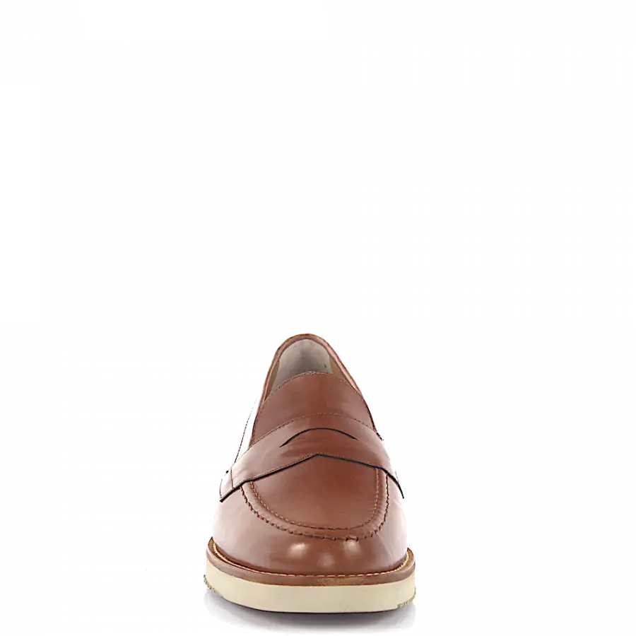 Truman's - Loafer Glattleder Kalbsleder braun - beige