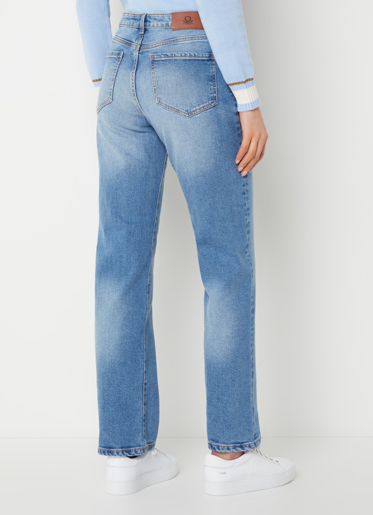 Jeans Benetton Ben a vita alta e gamba dritta, lavaggio medio
