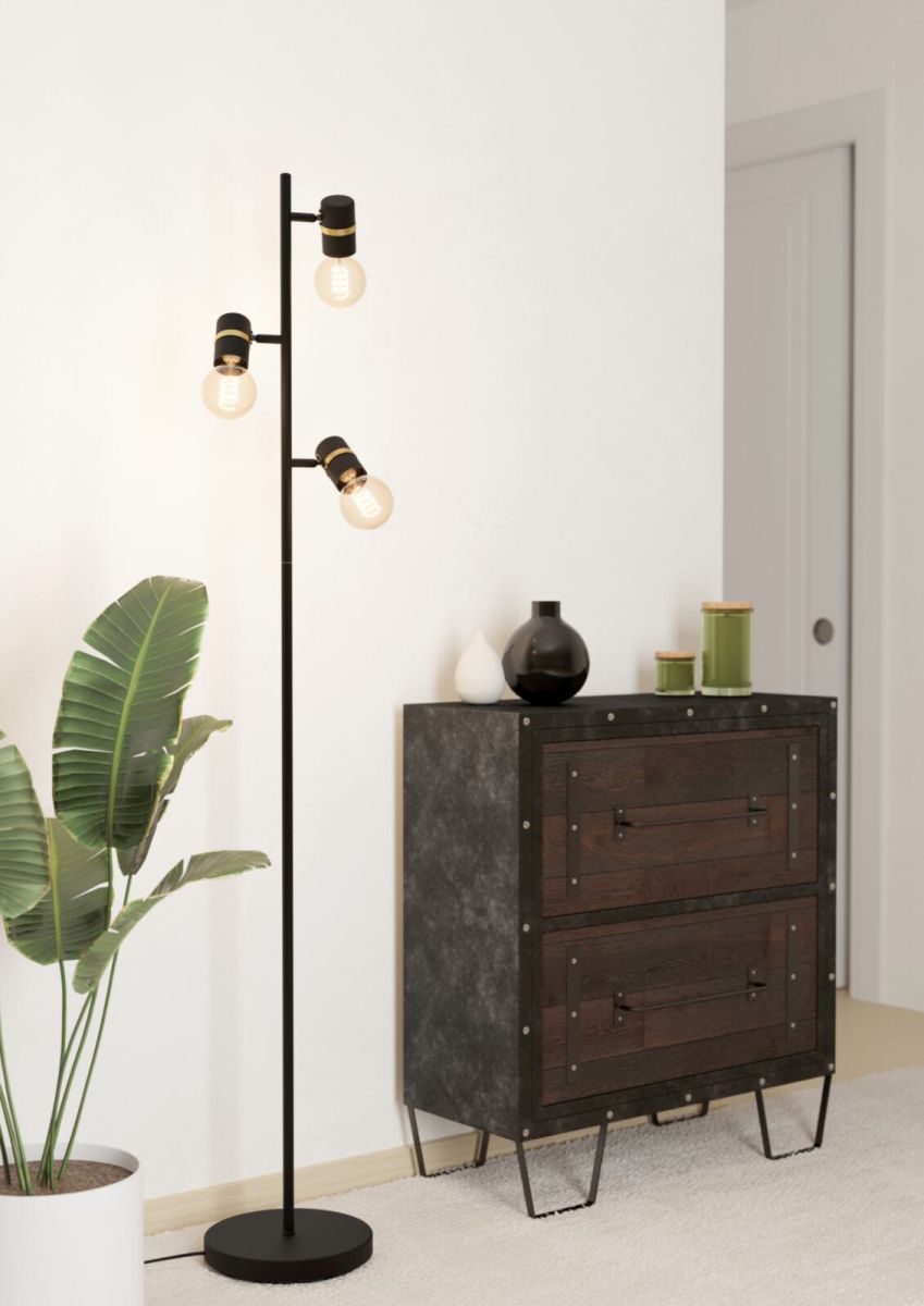 Roomio Stehleuchte No. 9809 Schwarz Messing